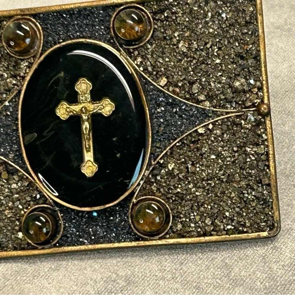 VSA Mosaic Milagros Cross Religious Belt Buckle Virgins Saints & Angels
